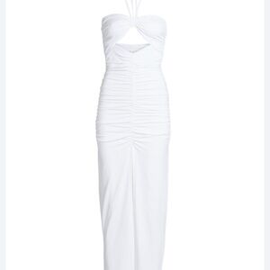 Susana Monaco | Dresses | Susana Monaco Halterneck Ruched Maxi Dress White  Maxi Halter | Poshmark